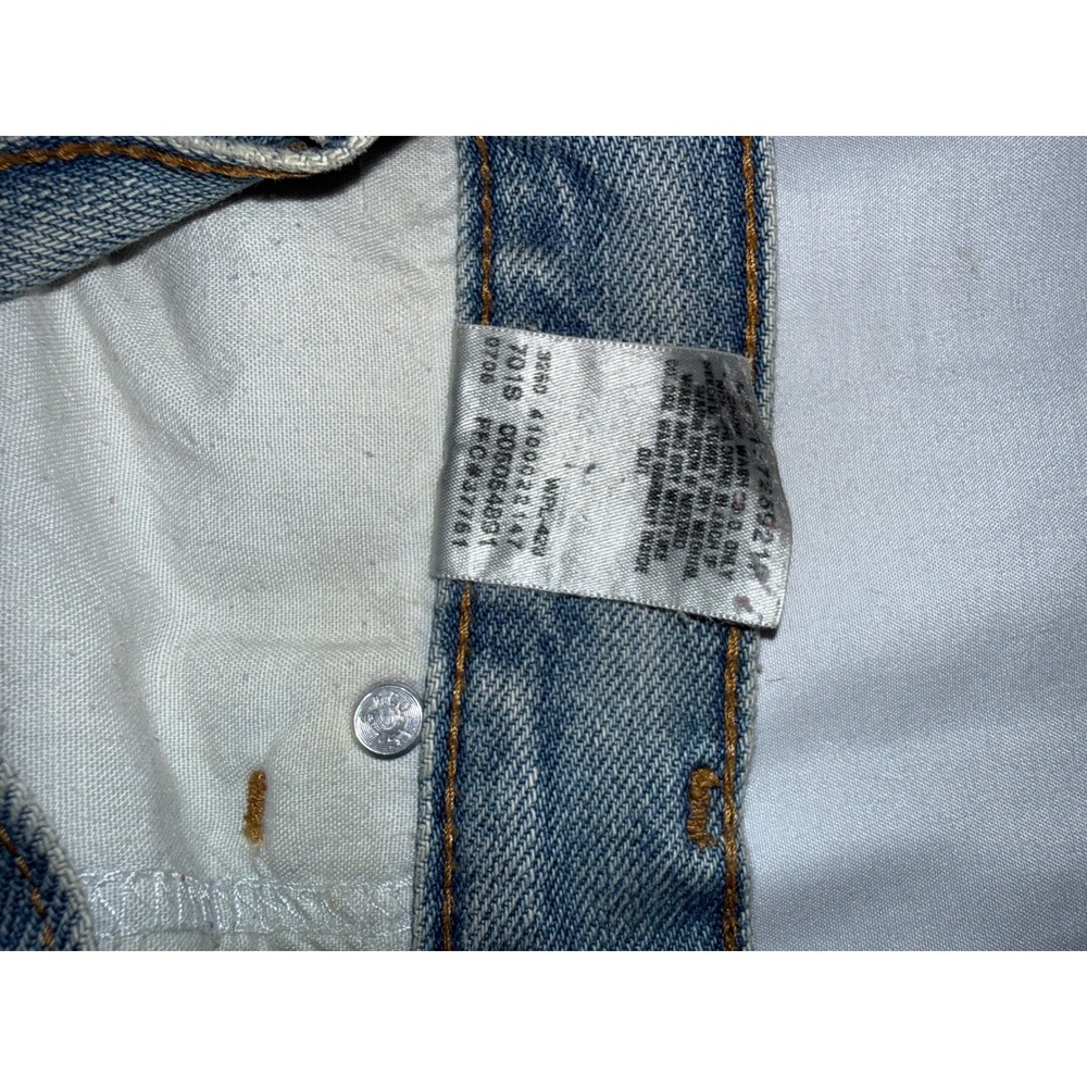 Levis 505 Regular Fit Mens Jeans 38x32 Medium Wash Blue Denim Straight Leg - Picture 6 of 10